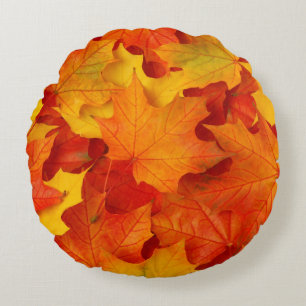 Fall Leaves Round Cushion