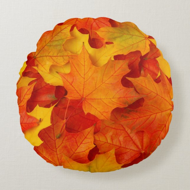 Fall Leaves Round Cushion (Front)