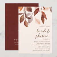 Fall Leaves Rust Brown Orange Bridal Shower