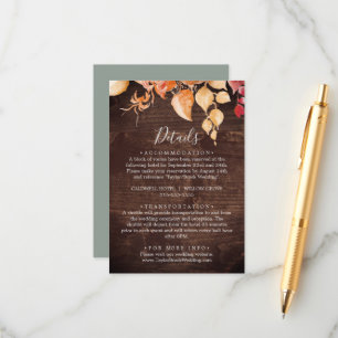 Fall Leaves Rustic Wood Details Enclosure Card