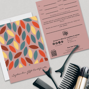 Fall Leaves Service Business Gift Certificate