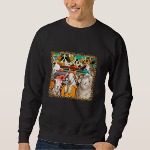 Fall Leaves Sheeps Goats Lover Farming Farm Animal Sweatshirt