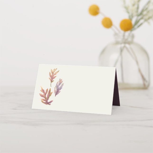 Fall leaves simple elegant Thanksgiving Place Card (Front)