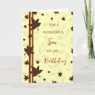 Fall Leaves Son Birthday Card