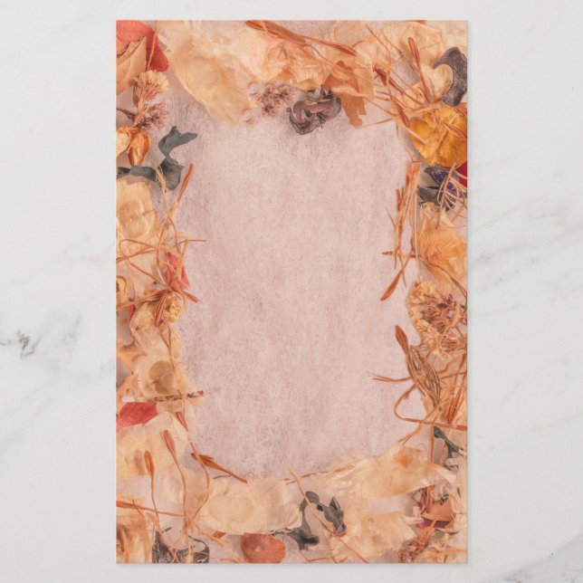 Fall leaves, stems, seeds turn yellow & orange  stationery (Front)