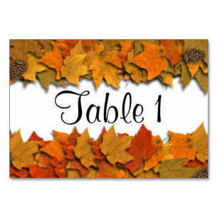 Fall Leaves Table Number