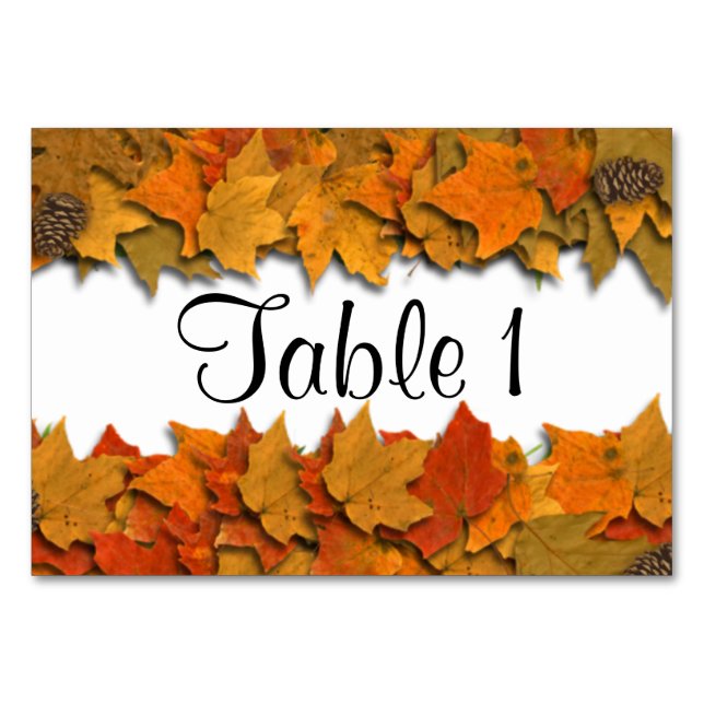 Fall Leaves Table Number (Front)