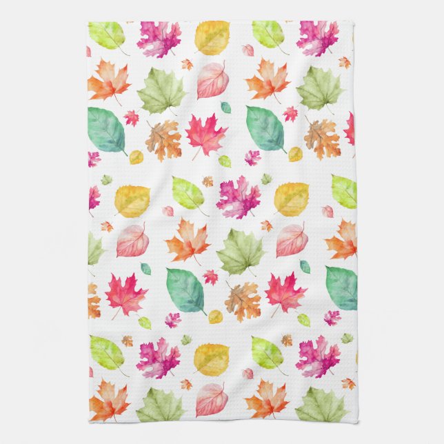 Fall Leaves  Tea Towel (Vertical)