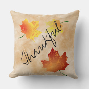 Fall Leaves Thankful Pillow