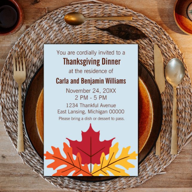 Fall Leaves Thanksgiving Invitation (Fall Leaves Thanksgiving Invitation)