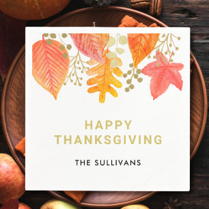Fall Leaves Thanksgiving Napkin