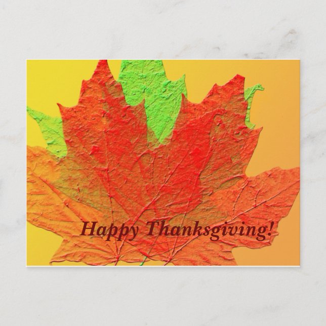 Fall leaves Thanksgiving Postcard (Front)