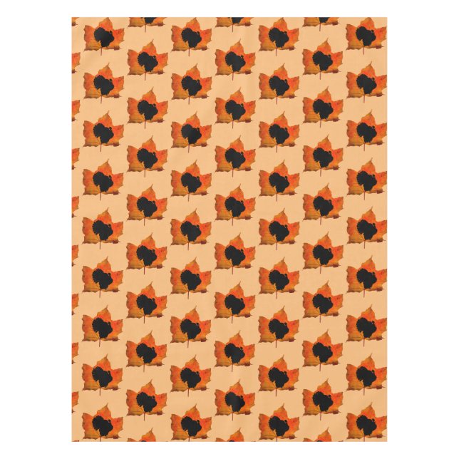 FALL LEAVES THANKSGIVING TURKEY  TABLECLOTH (Front)