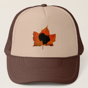 FALL LEAVES THANKSGIVING TURKEY TRUCKER HAT