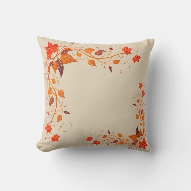 Fall Leaves Throw Pillow (Front)
