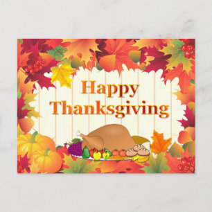 Fall Leaves & Turkey Thanksgiving Holiday