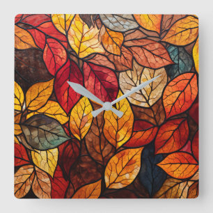 Fall Leaves Wall Clock