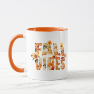Fall leaves watercolor wildflowers Autumn Mug