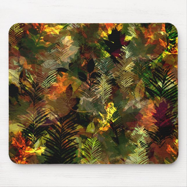 Fall Leaves Watercolour Mousepad (Front)