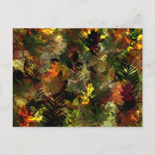 Fall Leaves Watercolour Postcard