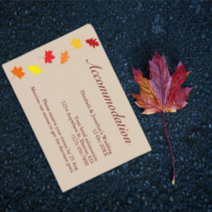 Fall Leaves Wedding Accommodation Enclosure Card