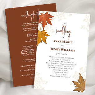 Fall Leaves Wedding Ceremony Program