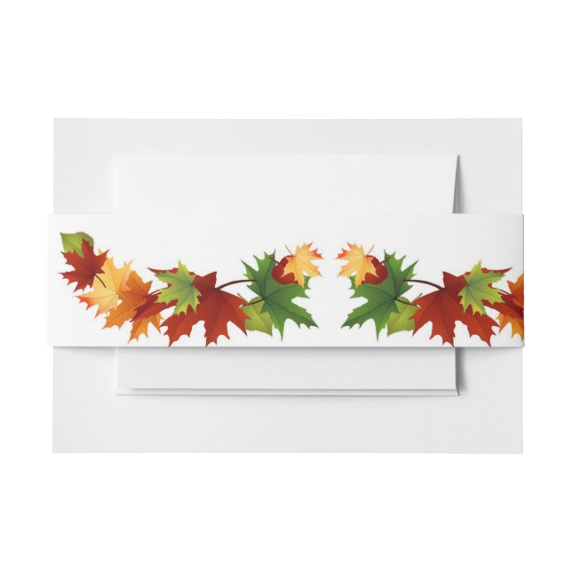 Fall Leaves Wedding Collection Invitation Belly Band (Front Example)