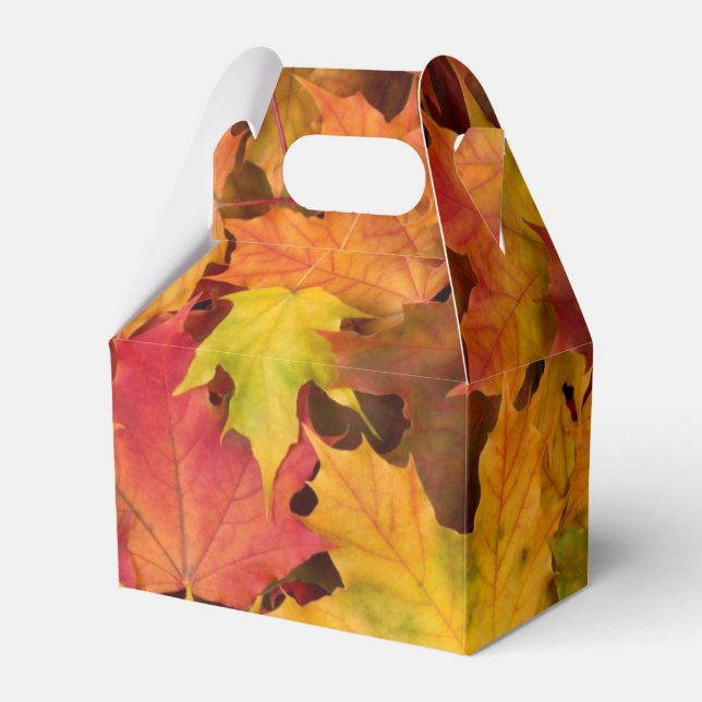 Fall Leaves Wedding Favour Gift Box (Front Side)