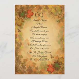 Fall leaves wedding Invitation