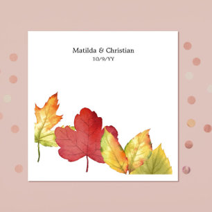 Fall Leaves Wedding  Napkin