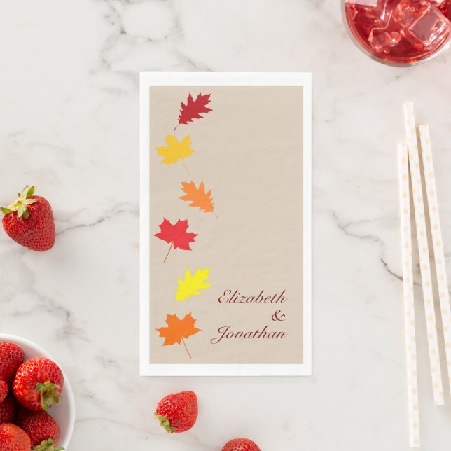Fall Leaves Wedding Napkin (Insitu)