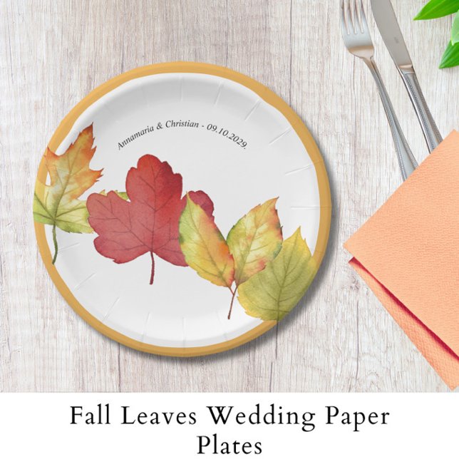Fall Leaves Wedding  Paper Plate (Creator Uploaded)