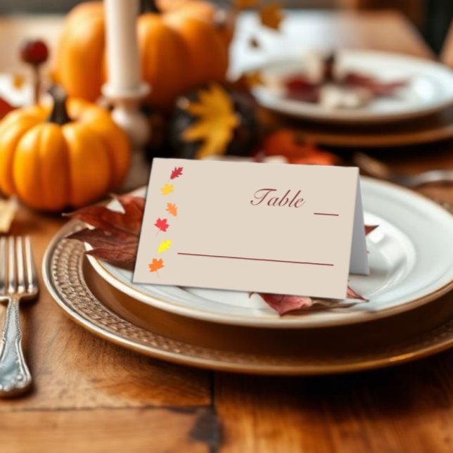 Fall Leaves Wedding Place Card (Creator Uploaded)