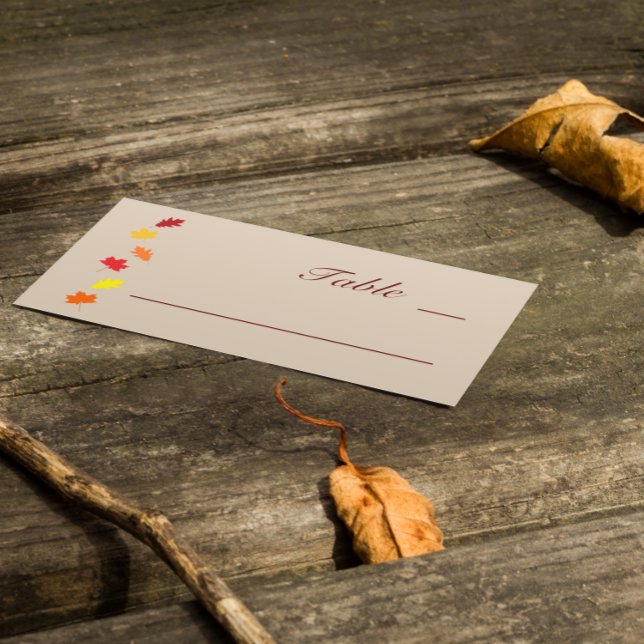 Fall Leaves Wedding Place Card (Creator Uploaded)