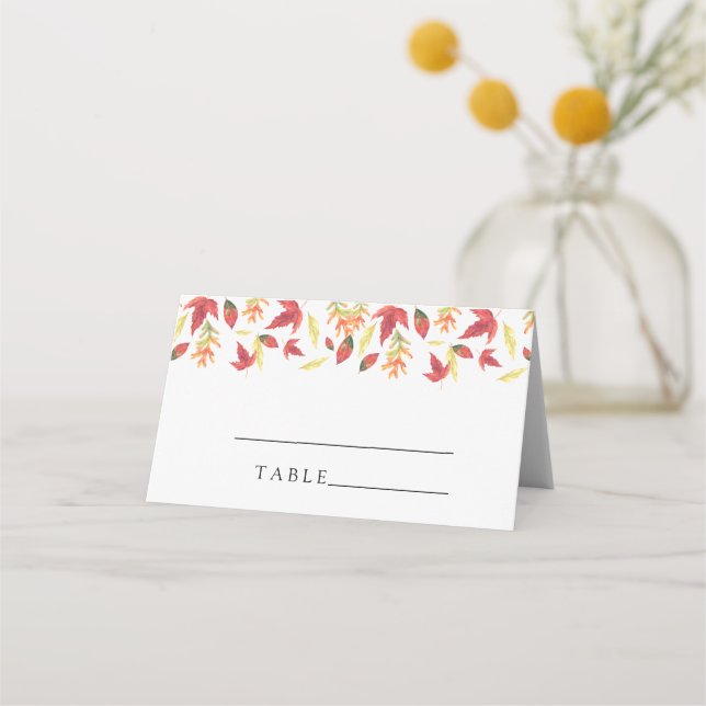 Fall leaves - wedding place cards (Front)