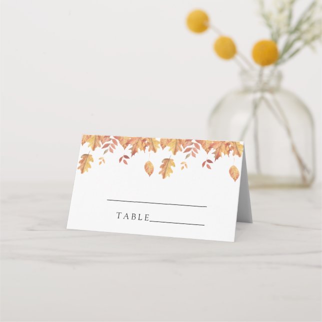 Fall leaves - wedding place cards (Front)