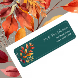 Fall Leaves Wedding Return Address
