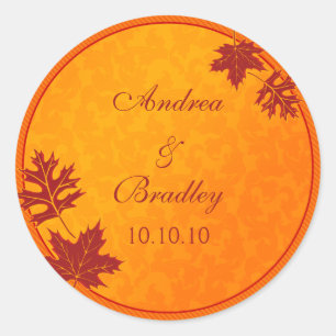 Fall Leaves Wedding Stickers