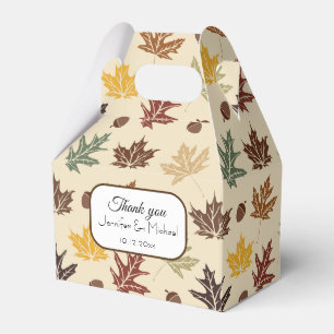 Fall Leaves Wedding Thank Your Custom Text Favour Box