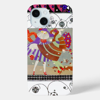 FALL LEAVES,WIND ,SWIRLS FASHION COSTUME DESIGNER iPhone 15 CASE