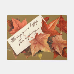 Fall Leaves Wishing You A Happy Thanksgiving Doormat