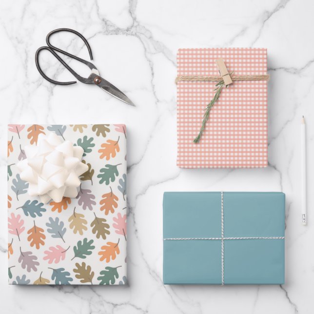 Fall Leaves Wrapping Paper Sheet (Front)