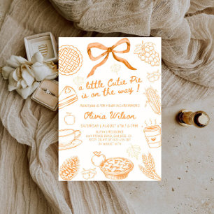 Fall Line Art Baby Shower- Minimalist Autumn Theme Invitation