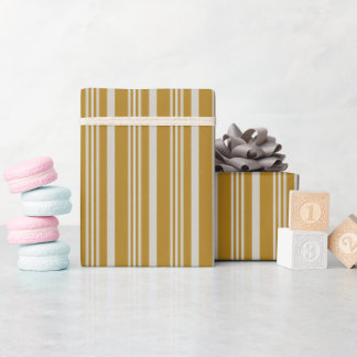 Fall Linen Stripe (Harvest Mustard) Wrapping Paper