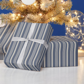 Fall Linen Stripe (Moody Grey) Wrapping Paper