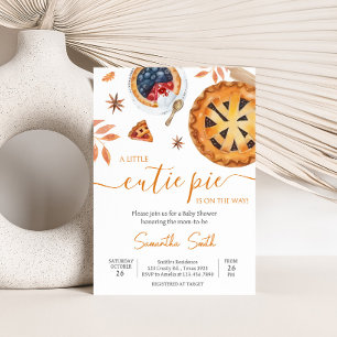 Fall Little Cutie Pie Baby Shower Invitation