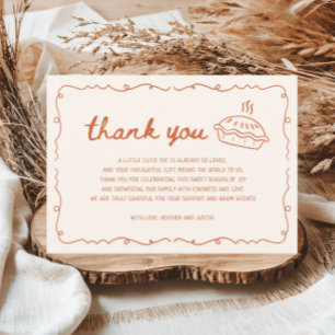 Fall Little Cutie Pie Baby Shower Thank You Card