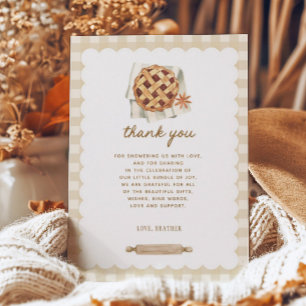 Fall Little Cutie Pie Baby Shower Thank You Card