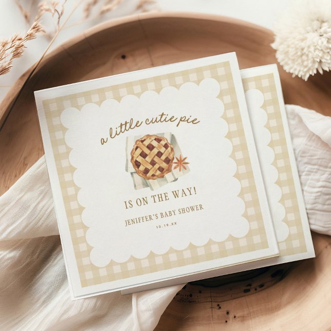 Fall Little Cutie Pie Is On The Way Baby Shower Napkin (Creator Uploaded)