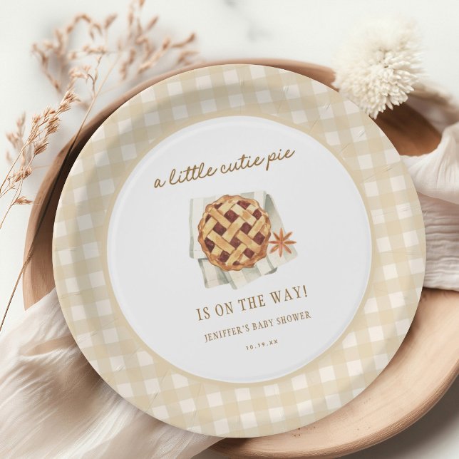 Fall Little Cutie Pie Is On The Way Baby Shower Paper Plate (Creator Uploaded)